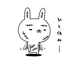 Rabbit with many wounds 2 sticker #11279881