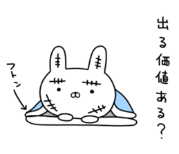 Rabbit with many wounds 2 sticker #11279885