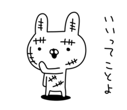 Rabbit with many wounds 2 sticker #11279887