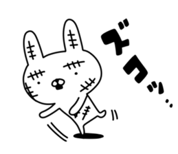 Rabbit with many wounds 2 sticker #11279891