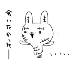 Rabbit with many wounds 2 sticker #11279893