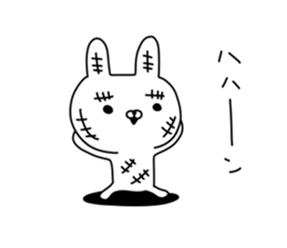 Rabbit with many wounds 2 sticker #11279894