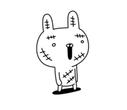 Rabbit with many wounds 2 sticker #11279898