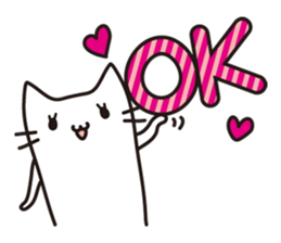 Housewife of white cat sticker #11280145