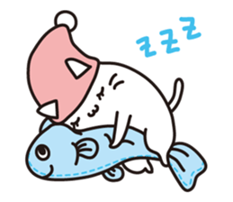 Housewife of white cat sticker #11280174