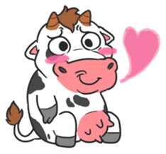 MooMoo the cow in love sticker #11282472
