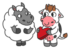 MooMoo the cow in love sticker #11282473