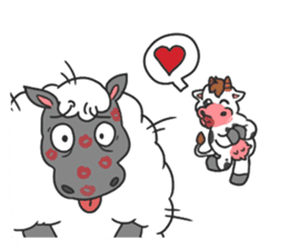MooMoo the cow in love sticker #11282475