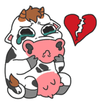 MooMoo the cow in love sticker #11282476