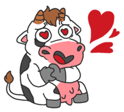 MooMoo the cow in love sticker #11282481