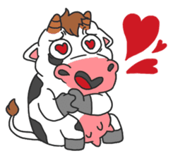 MooMoo the cow in love sticker #11282481