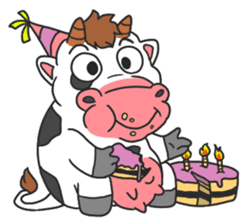 MooMoo the cow in love sticker #11282483