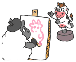 MooMoo the cow in love sticker #11282484