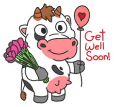 MooMoo the cow in love sticker #11282486