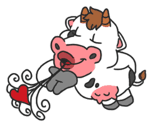 MooMoo the cow in love sticker #11282495