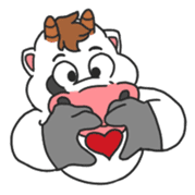 MooMoo the cow in love sticker #11282496