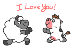 MooMoo the cow in love sticker #11282497