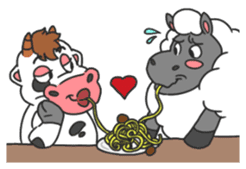 MooMoo the cow in love sticker #11282500