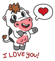 MooMoo the cow in love sticker #11282502