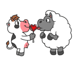 MooMoo the cow in love sticker #11282507