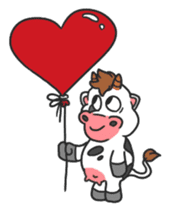 MooMoo the cow in love sticker #11282511