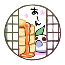 snow rabbit and Japanese round window sticker #11283354