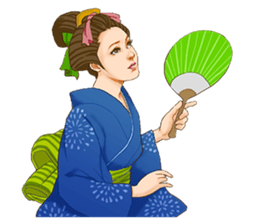 The kimono girls of the Edo era.2 sticker #11283713