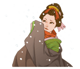 The kimono girls of the Edo era.2 sticker #11283715