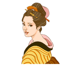 The kimono girls of the Edo era.2 sticker #11283717