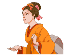 The kimono girls of the Edo era.2 sticker #11283721