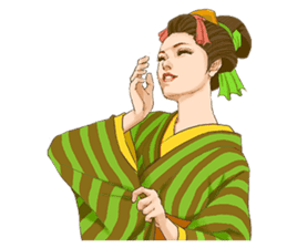 The kimono girls of the Edo era.2 sticker #11283722