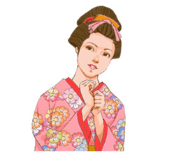 The kimono girls of the Edo era.2 sticker #11283723
