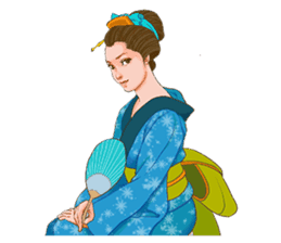 The kimono girls of the Edo era.2 sticker #11283728