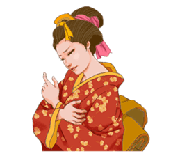 The kimono girls of the Edo era.2 sticker #11283735