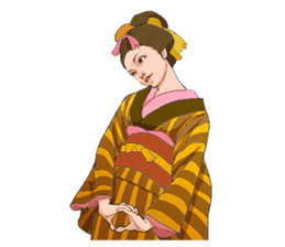 The kimono girls of the Edo era.2 sticker #11283737