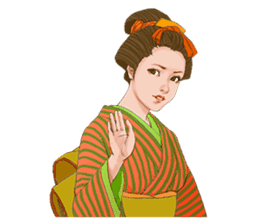The kimono girls of the Edo era.2 sticker #11283738