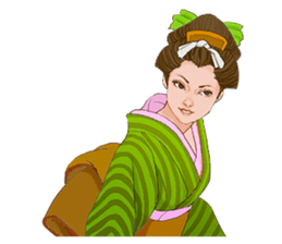 The kimono girls of the Edo era.2 sticker #11283739