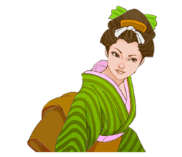 The kimono girls of the Edo era.2 sticker #11283739