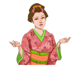 The kimono girls of the Edo era.2 sticker #11283741