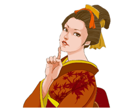 The kimono girls of the Edo era.2 sticker #11283744