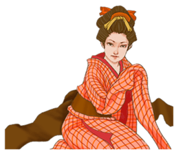 The kimono girls of the Edo era.2 sticker #11283747
