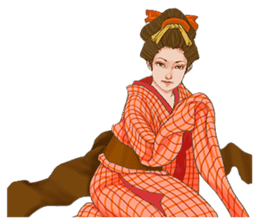 The kimono girls of the Edo era.2 sticker #11283747
