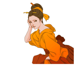 The kimono girls of the Edo era.2 sticker #11283748