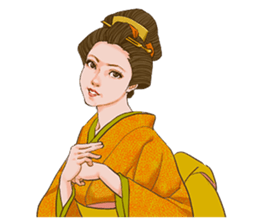 The kimono girls of the Edo era.2 sticker #11283749