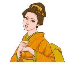 The kimono girls of the Edo era.2 sticker #11283749