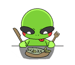 Alien KOKE and Boy and Cat English ver. sticker #11284003