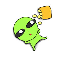 Alien KOKE and Boy and Cat English ver. sticker #11284005