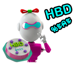 Funny Robot "Girl" _ Versions.2 sticker #11286823