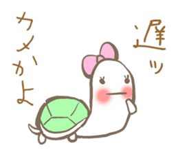 the sharp tongue rabbit and turtle. sticker #11290752