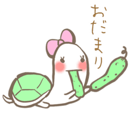 the sharp tongue rabbit and turtle. sticker #11290756